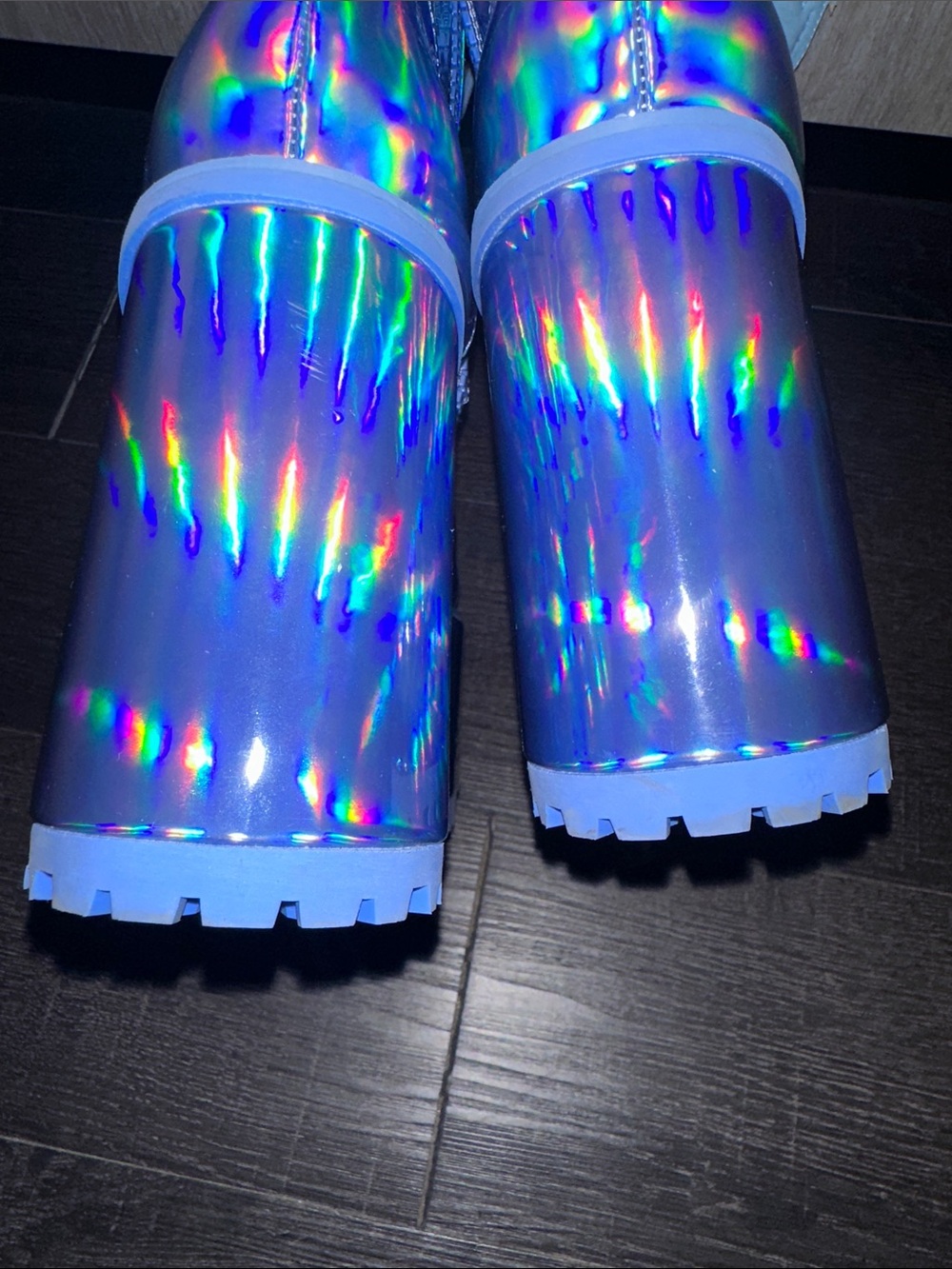 Iridescent Wing Platform Lace-Up Boots - Women - Picture 8 of 8